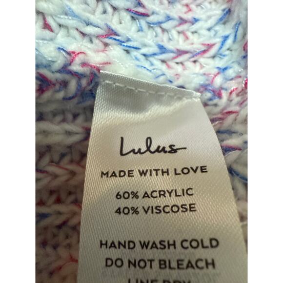 Lulus Women's Purple Multicolor Knit Button Long Sleeve Cardigan Sweater Size L - Picture 4 of 4